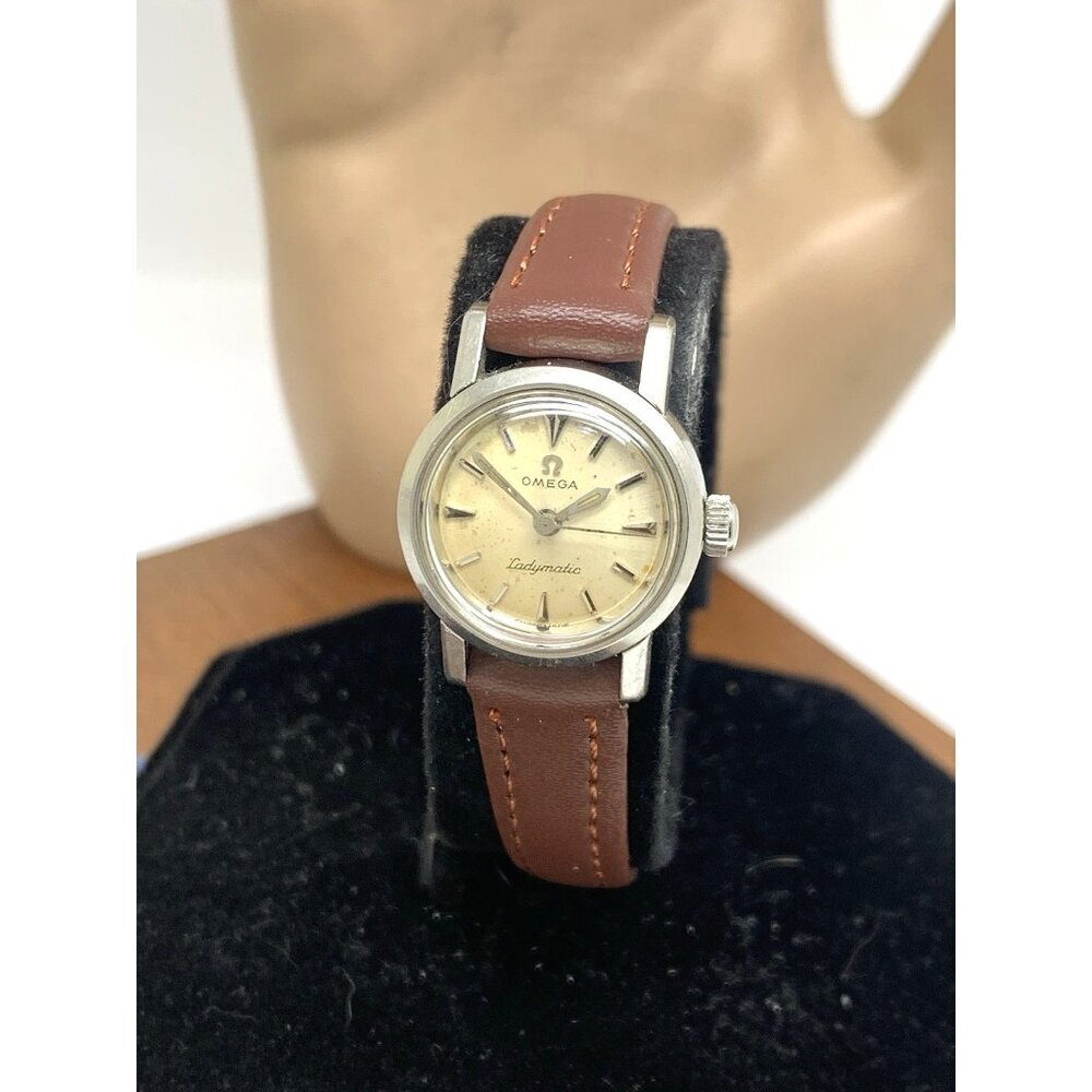 Omega Seamaster Womens Watch 455 Swiss Automatic Vintage Brown Leather Band 19mm